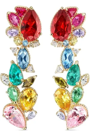 Anabela Chan 18k yellow gold Garden Of Eden multi-stone earrings