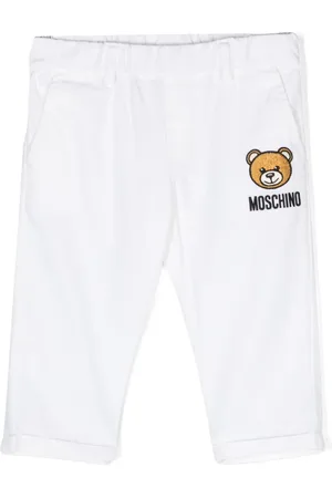 Moschino Teddy Bear-embroidered cotton trousers