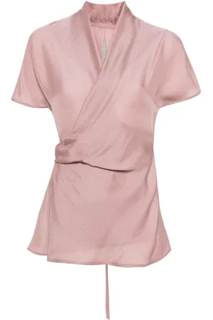 Rick Owens Waffle-effect wrap blouse