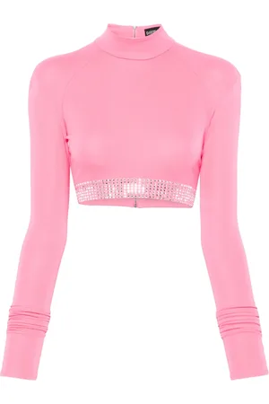 DAVID KOMA Rhinestone-embellished crop top