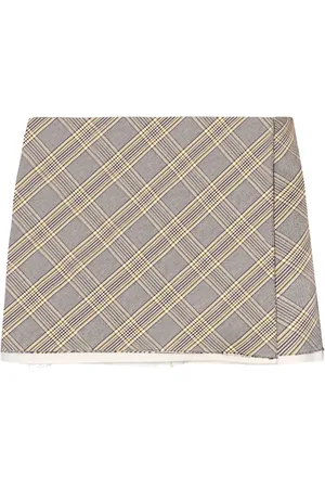 AMBUSH Check-pattern pleated cotton miniskirt