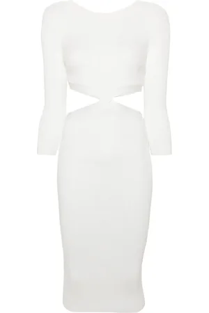 Elisabetta Franchi Cut-out ribbed midi dress
