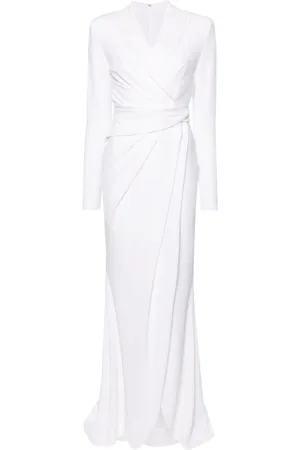 TALBOT RUNHOF Draped crepe maxi dress