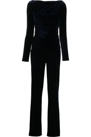 TALBOT RUNHOF Straight-leg velvet jumpsuit