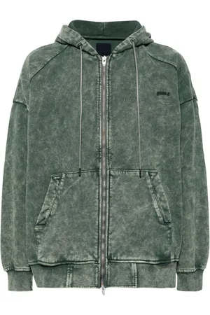 JUUN.J Washed zip-up cotton hoodie