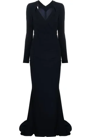 TALBOT RUNHOF Draped crepe maxi dress