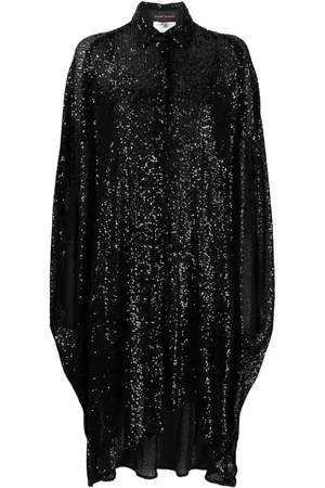 TALBOT RUNHOF Sequinned midi shirtdress