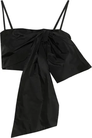 Msgm Oversized-bow crepe top