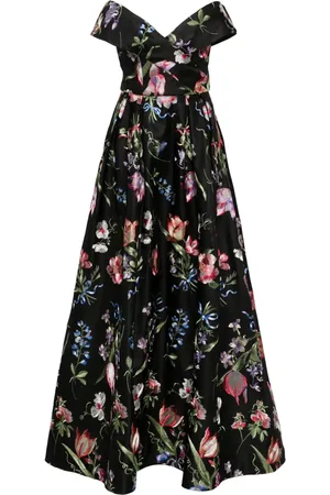 Marchesa Notte Alex floral-embroidered gown