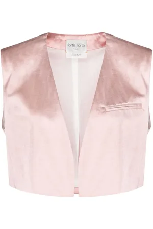 FORTE FORTE Cropped herringbone waistcoat