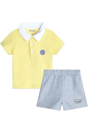 Kenzo Logo-print mélange-effect short set
