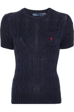 Ralph Lauren Embroidered-logo cable-knit T-shirt