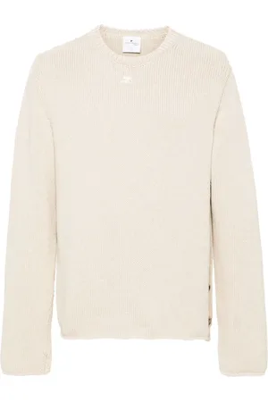 Courrèges Buttoned-slit cotton-linen jumper