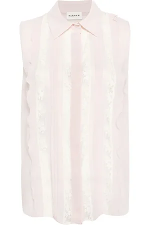 P.A.R.O.S.H. Lace-panelling sleveless blouse