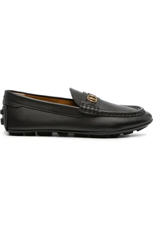 Mens black sale leather loafers sale