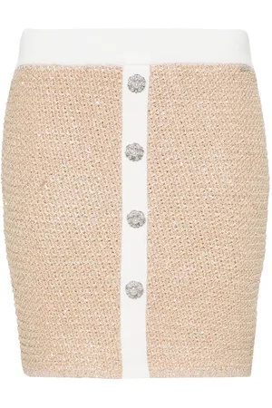 Liu Jo Embellished-buttons bouclé skirt
