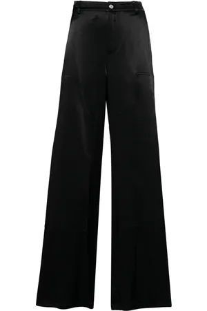 Moschino Satin-finish wide-leg trousers