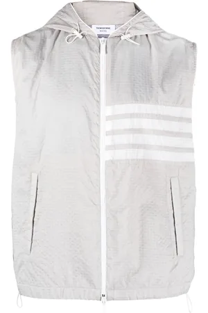 Thom Browne 4-Bar stripe ripstop hooded gilet