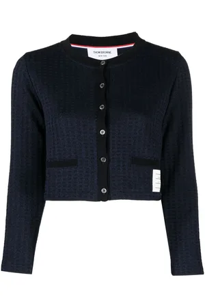 Thom Browne Checkered jacquard cropped cardigan