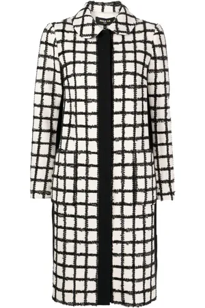 Paule Ka Grid-pattern single-breasted coat