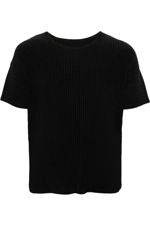 Issey Miyake Basic plissé round-neck T-shirt