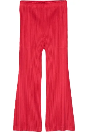PLEATS PLEASE ISSEY MIYAKE Pleated cropped straight-leg trousers