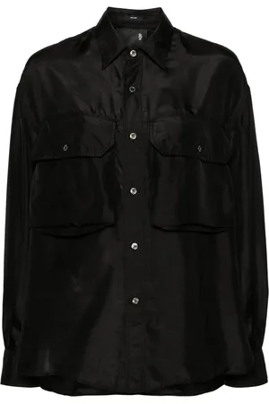 R13 Flap-pockets silk shirt