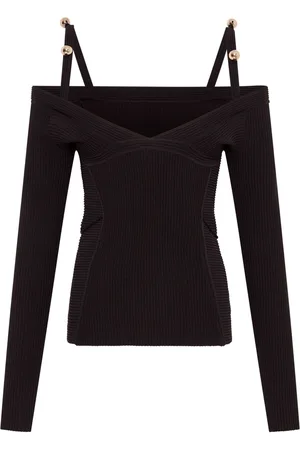 Nicholas Leah cold-shoulder knitted top