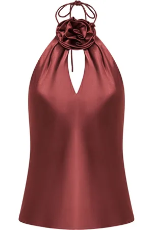 Nicholas Annie floral-appliqu?? halterneck top