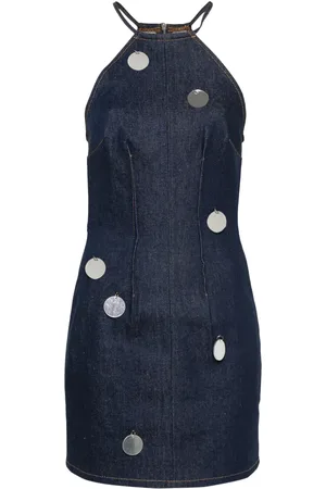 DAVID KOMA Mirror-detail denim dress