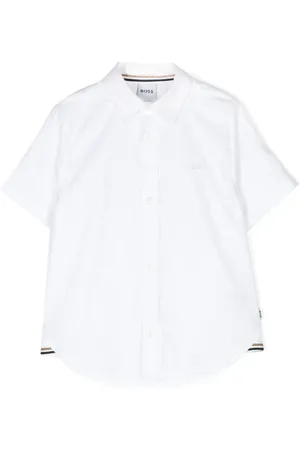 HUGO BOSS Embroidered-logo cotton shirt