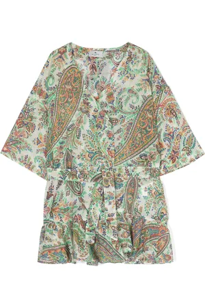 Etro Paisley-print cotton wrap dress