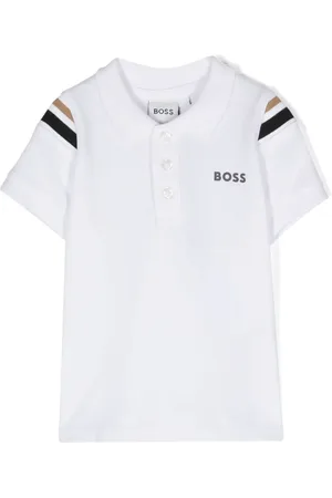 HUGO BOSS Raised-logo stripe-detail polo shirt