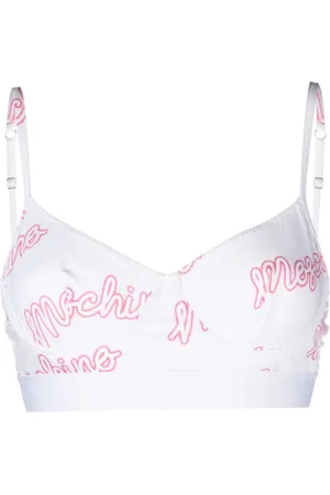 Moschino Logo-print cotton balconette bra