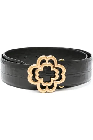 Maje Crocodile-embossed leather belt