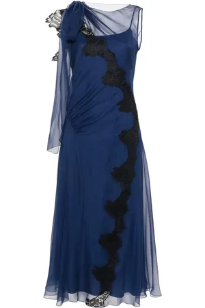 Alberta Ferretti Sheer silk midi dress