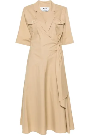 Msgm Wrap-design midi shirtdress
