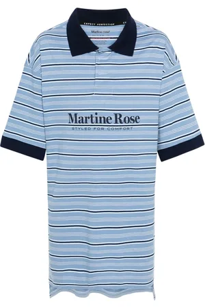 MARTINE ROSE Logo-print striped T-shirt