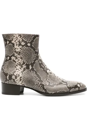 Scarosso Warren python-print Chelsea boots