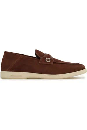 Salvatore Ferragamo Gancini-plaque suede loafers