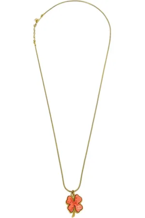 CHANEL 2003 Clover gold-plated necklace