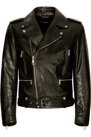 Dolce & Gabbana Grained leather biker jacket