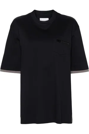 SACAI Panelled cotton T-shirt