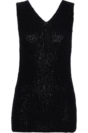Fabiana Filippi V-neck bouclé tank top
