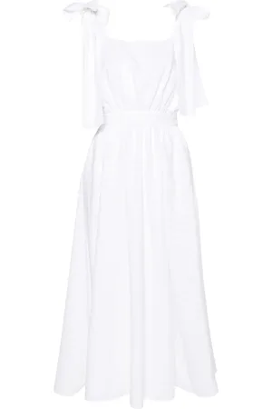 Msgm Seersucker flared midi dress