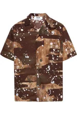Msgm Paint-splatter cotton shirt