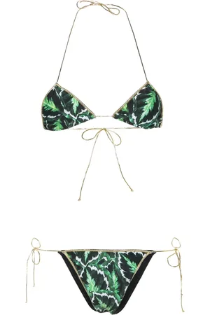 Reina Olga Sam leaf-print bikini set