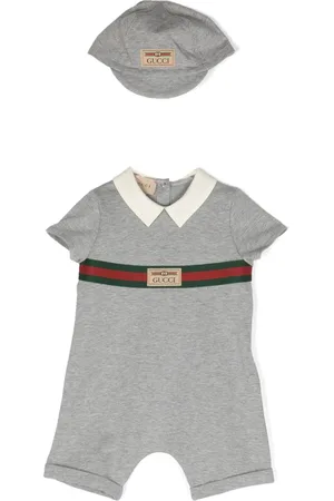 Gucci Web-stripe babygrow set