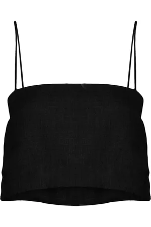 FAITHFULL THE BRAND Bayu linen cropped top