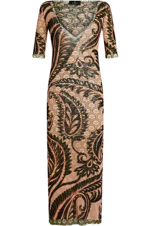 Etro Paisley-print tulle maxi dress